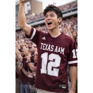 Adidas Texas A&M Aggies Men's Small Football Jersey #12 Maroon Mesh NCAA